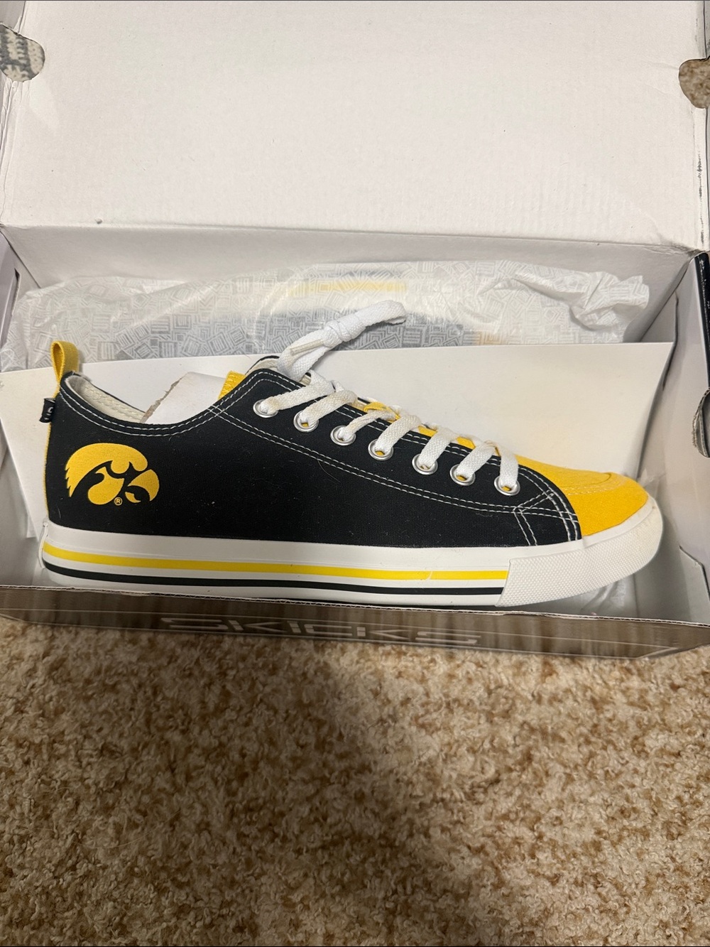 Iowa Hawkeyes Black & Gold Canvas Low-Top Sneaker